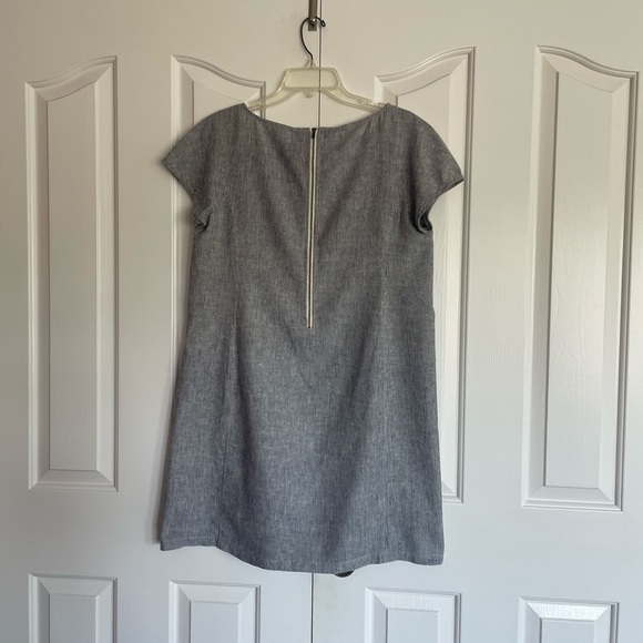 Eileen Fisher Hemp and Organic Cotton ministripe chambray shift Dress S - Picture 5 of 14